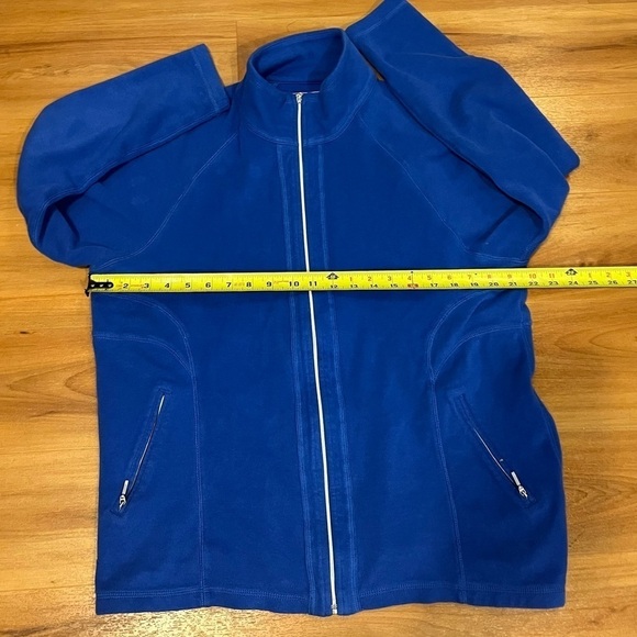 Ladies Full Zip Jacket Bold Blue sweater sweatshirt size XXL Kirkland Top - Picture 8 of 9